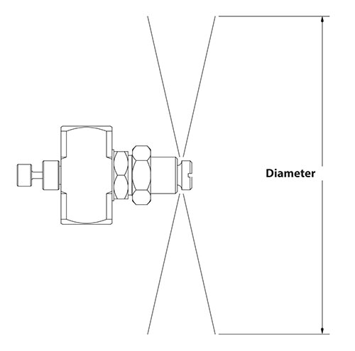 Spray Dimensions - 1/2 FNPT No Drip Internal Mix 360 Degree Hollow Circular Pattern Atomizing Nozzle 